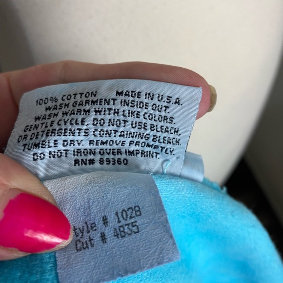 70’s style vest by Taylor hand tie dyed light blue white zip up pockets size S/M - Picture 9 of 9